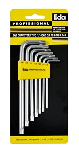 Eda Chaves Torx Tipo L Longas 7 Peas 8qg Prateado/Amarelo